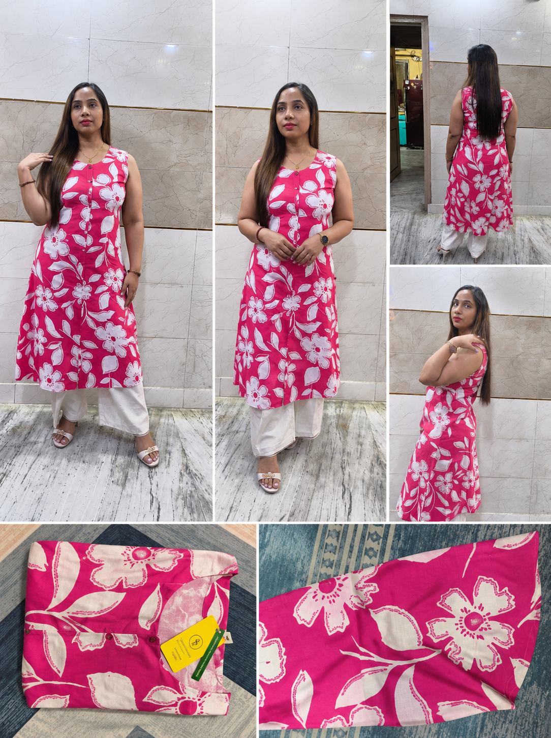 CORD SET - GREEN & PINK KHADI