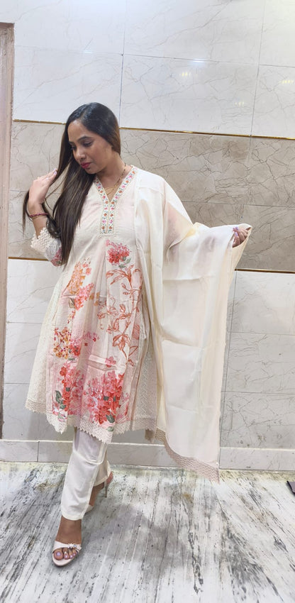 COTTON - WHITE A LINE SUIT