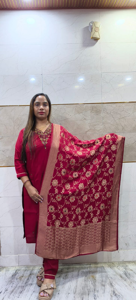 COTTON BLENDED WITH BANARSI DUPATTA