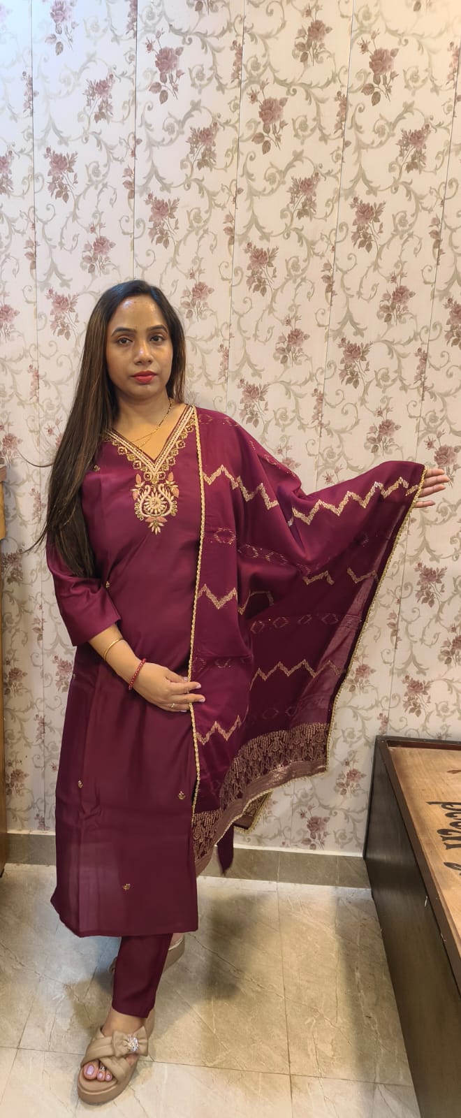 WINE COLOR SUIT